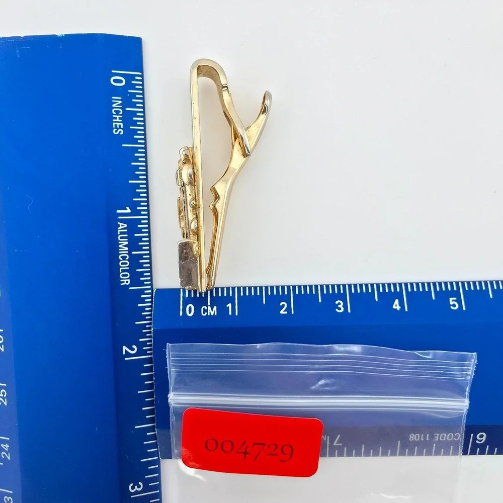 Vintage SWANK Train Tie Clip Tie Bar Tie Clasp Steam Engine Silver Gold Tone